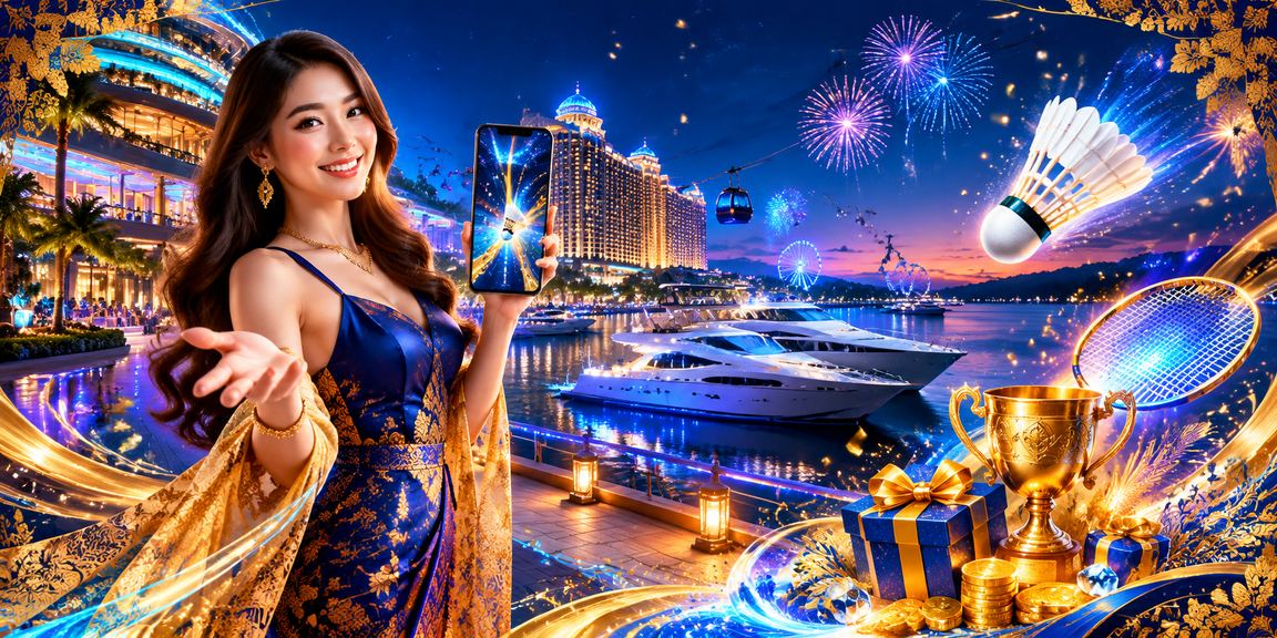 Pengguna Genting Highlands menggunakan aplikasi kasino ax200 dengan motif batik moden pada skrin mudah alih